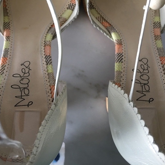 MALOLES LEATHER SANDALS PLATFORM WHITE SZ 38 - Picture 3 of 6